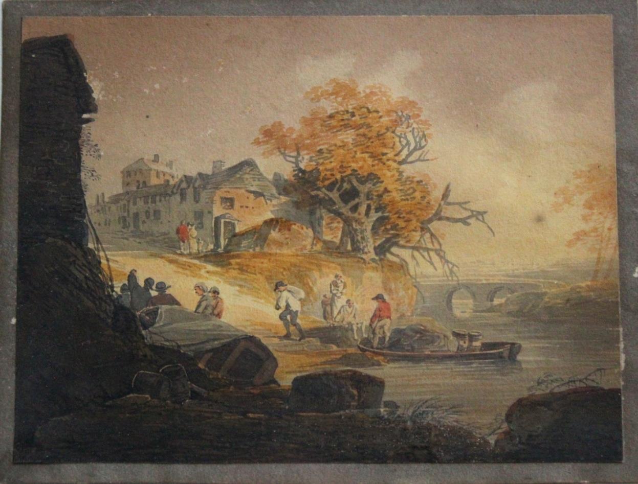 WILLIAM PAYNE (1760-1830) ON THE ST GERMAIN RIVER, CORNWALL [sic] Signed, watercolour 12 x 16.5cm.