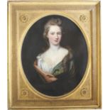 FOLLOWER OF SIR GODFREY KNELLER, Bt. (1646-1723) PORTRAIT OF A YOUNG LADY Quarter length, wearing