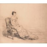 SIR WILLIAM QUILLER ORCHARDSON, RA (1832-1910) STUDY FOR `FALLING ON DEAF EARS` Charcoal on buff