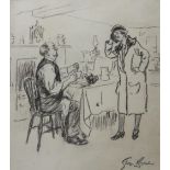 GEORGE BELCHER, RA (1875-1947) SHE: GUV DO YOU LIKE ME NEW `AT, TOM HE: IT'S ALRIGHT BUT IT SEEMS TO