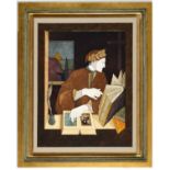 •TOM PHILLIPS, CBE, RA (b.1937) DANTE IN HIS STUDY (1978) Inscribed with title and initialled tp and