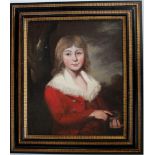 FOLLOWER OF JOHN RISING (1756-1815) PORTRAIT OF A BOY Half length, wearing a red coat and waistcoat,