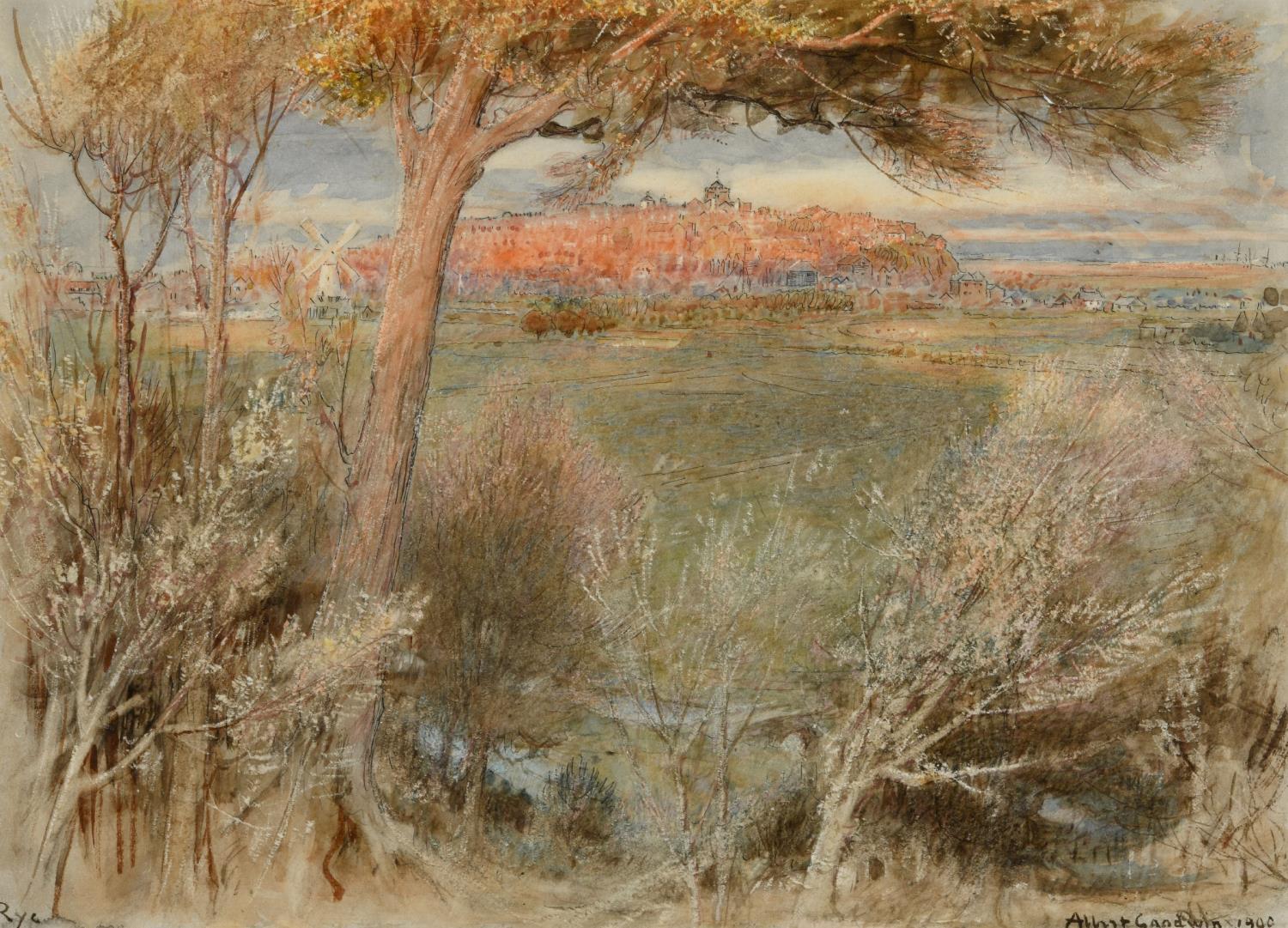 ALBERT GOODWIN, RWS (1845-1932) RYE Signed, inscribed with title and dated 1900, watercolour with