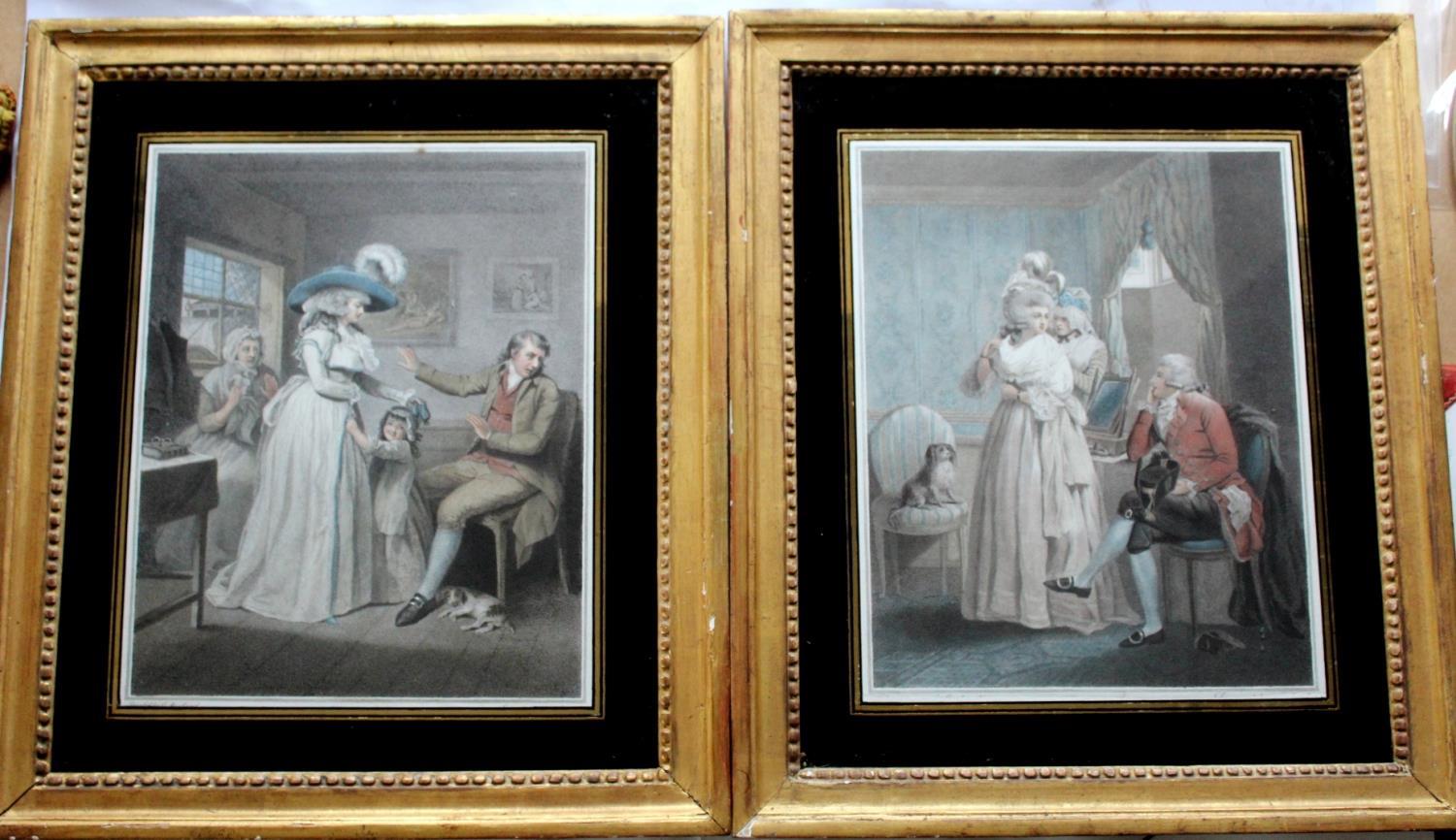 AFTER GEORGE MORLAND (1763-1804) THE VIRTUOUS PARENT; DRESSING FOR THE MASQUERADE (`LAETITIA`