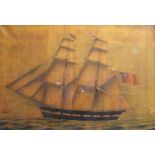 BRITISH SCHOOL, 19th CENTURY THE BARQUE `HARRIET` OF DUNDEE Watercolour with pen and black ink on