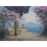 EDITH HELENA ADIE (1865-1947) BELLAGIO FROM THE GARDEN OF THE GRAND HOTEL, MENAGGIO Signed,