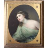 MANNER OF GEORGE ROMNEY (1734-1802) PORTRAIT OF A LADY Depicted as a Classical tragic figure,