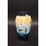 MOORCROFT VASE - HONEYCOMB a slender vase in the Honeycomb design, issued from 1987-1989 and
