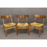 HANS WEGNER - CARL HANSEN & SONS DANISH DESIGNER CHAIRS a set of eight CH23 dining chairs, made in