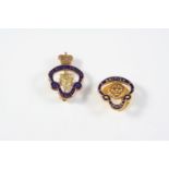 A 9CT GOLD AND ENAMEL BROOCH FOR THE THE ROYAL BRITISH LEGION with blue enamel decoration, 3cm long,