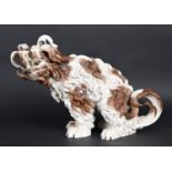 LARGE PORCELAIN BOLOGNESE TERRIER in the style of Meissen, the porcelain model of unusually large