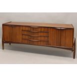 ELLIOTTS OF NEWBURY - MID CENTURY SIDEBOARD a zebrano teak rosewood effect 'floating' sideboard,