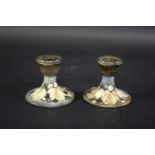 PAIR OF MOORCROFT CANDLESTICKS - LEAF & BERRY an unusual pair of salt glazed candlesticks, in the
