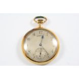 AN 18CT GOLD OPEN FACED POCKET WATCH the granulated dial with Arabic numerals and subsidiary seconds