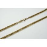 A 9CT GOLD CURB LINK WATCH CHAIN each link stamped 375, 53cm long, 84.6 grams