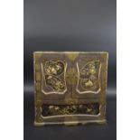 JAPANESE LACQUERED TABLE CABINET a late 19thc lacquered and brass bound cabinet, each side including