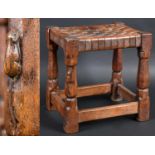 ROBERT THOMPSON OF KILBURN - MOUSEMAN STOOL an early Mouseman rectangular oak joint stool with