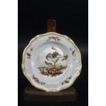 19THC ENGLISH PORCELAIN PLATE - BIRDS the plate painted in the centre with a cockerel on a tree