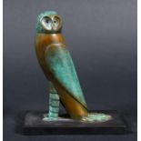 PAUL WUNDERLICH (1927-2010) - BRONZE 'LITTLE OWL' a small patinated bronze figure of an owl, with