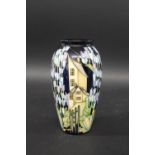 MOORCROFT VASE - TOWN OF FLOWERS a slender limited edition vase in the Town of Flowers design, No 19