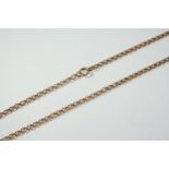 A 9CT GOLD OVAL LINK WATCH CHAIN each link stamped 9 375, 75cm long, 42.2 grams