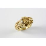 AN 18CT GOLD RAM'S HEAD RING BY LALALOUNIS realistically formed, with maker's mark to the inner