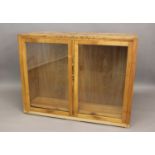 DAVID LINLEY BOOKCASE/DISPLAY CABINET a large two door burr elm wooden bookcase with adjustable