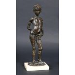 AFTER AUGUSTO MURER (1922-1985) - BRONZE FIGURE a bronze figure of a boy with one hand behind his