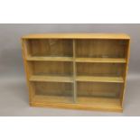 COTSWOLD SCHOOL BOOKCASE a well made oak bookcase with four adjustable shelves, glazed doors and