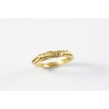 AN EARLY 19TH CENTURY GIMMEL RING the three bands link together to form clasped hands and open to