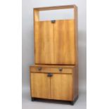 JOHN MAKEPEACE - INDIAN ROSEWOOD & SYCAMORE BOOKCASE the top section with two cupboard doors with
