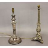 A SILVER PLATED CANDLESTICK IN THE MANNER OF THOMAS HOPE. An early 19th Century plated candlestick