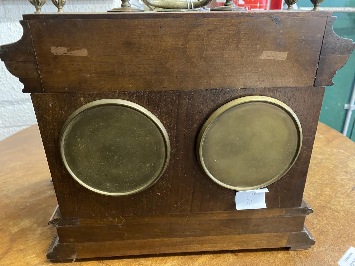 A PRESENTATION CLOCK/BAROMETER BY E. SERMON, TORQUAY. The walnut case with carrying handle above a - Image 9 of 11