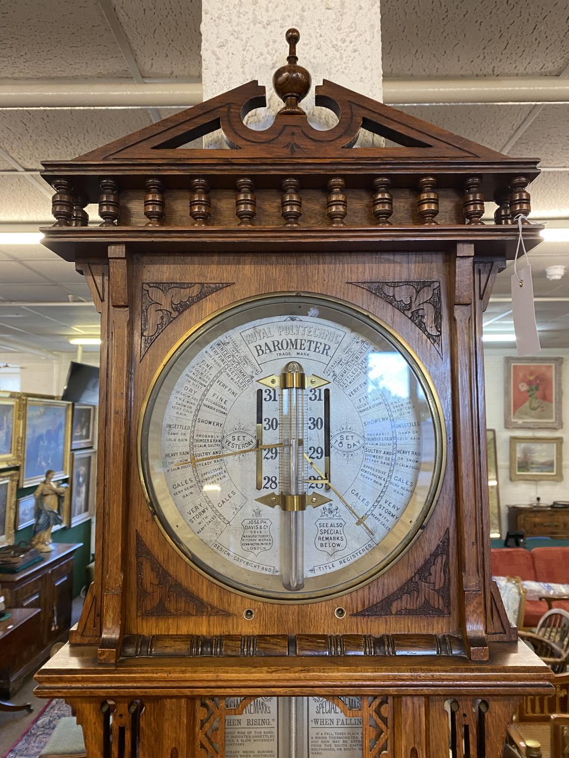 A ROYAL POLYTECHNIC BAROMETER. An elaborate barometer by Joseph Davis & Co. sole manufacturers, - Image 9 of 12