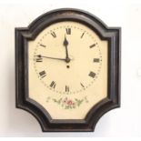 A 19TH CENTURY CONTINENTAL WALL CLOCK. With a cream dial with painted chapter ring with Roman