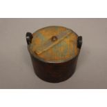 A FINE 19TH CENTURY SCANDINAVIAN LIDDED BOX. Of lidded 'tub' form with tapering straight burr