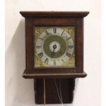 AN 18TH CENTURY WALL CLOCK BY ROBERT BOTLEY OF BLETCHINGLY. With a 20cm brass dial with silvered