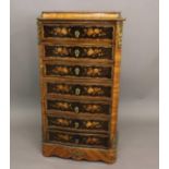 A KINGWOOD AND MARQUETRY SECRETAIRE OF LOUIS XV DESIGN. with a fitted interior behind a fall flap