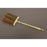 A NAPOLEONIC PRISONER OF WAR WORK BRUSH. A finely made 'prisoner of war' work brush with a turned