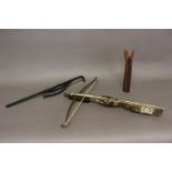 A REPRODUCTION GERMAN RENAISSANCE STYLE CROSSBOW. With all over engraved bone inlay decorated with