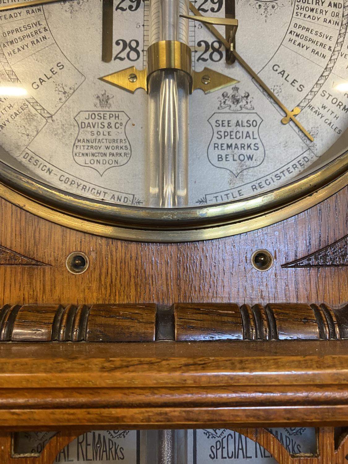 A ROYAL POLYTECHNIC BAROMETER. An elaborate barometer by Joseph Davis & Co. sole manufacturers, - Image 2 of 12