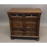 A LATE 17TH CENTURY OAK CHEST OF DRAWERS. With a rectangular top above a single long projecting