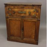A REGENCY ROSEWOOD SECRETAIRE IN THE EMPIRE STYLE. with brass mounts, simulated marble top,