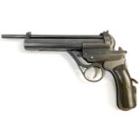 A WESTLEIGH RICHARDS 'HIGHEST POSSIBLE' 177 AIR PISTOL. With a 24cm barrel, marked below '
