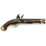 AN ORDNANCE ISSUE NEW LAND PATTERN FLINTLOCK PISTOL. With a 22.5cm tapering barrel with much