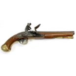 A LIGHT CAVALRY ORDNANCE ISSUE FLINTLOCK PISTOL. Pre New land pattern carbine bore pistol with a