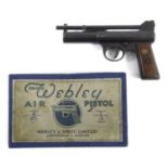 A WEBLEY .22 MK I AIR PISTOL. A Weblwy and Scott .22 Air Pistol , Mark I 2nd pattern, numbered 7592,