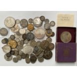 AN AMERICAN DOLLAR 1887 and OTHER WORLD COINS. A collection of UK and World coins to include a