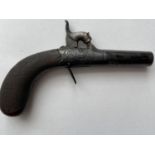 A 19TH CENTURY WAISTCOAT PISTOL. A small percussion action pistol with a 4cm screw off barrel, the