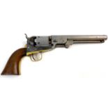 A COLT 1851 NAVY 36 CALIBRE REVOLVER, FOURTH MODEL. With an 18cm octagonal barrel marked to the